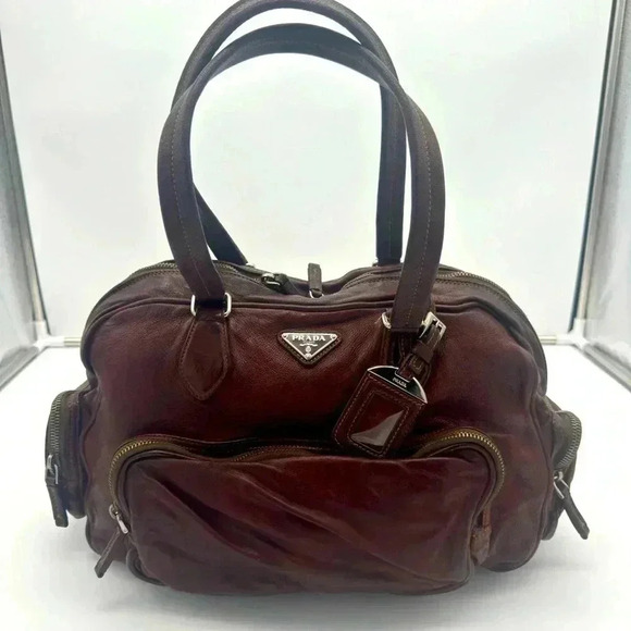 Prada Handbags - PRADA Vintage Buffalo Wash Bag, with Nappa Leather Interior